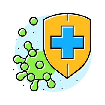 immunity shield immunization color icon part vector