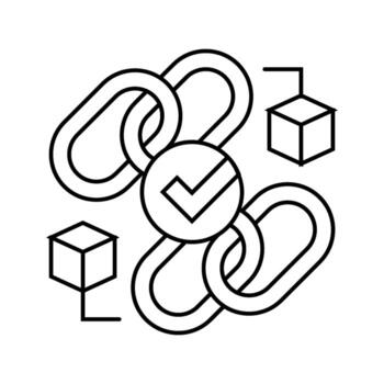 cross chain compatibility decentralized application line icon item vector