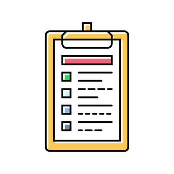 tarea lista portapapeles híbrido trabajo color icono objeto vector