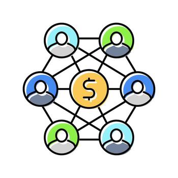 decentralized finance defi application color icon module vector