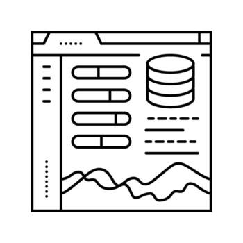 visualization dashboard line icon item vector