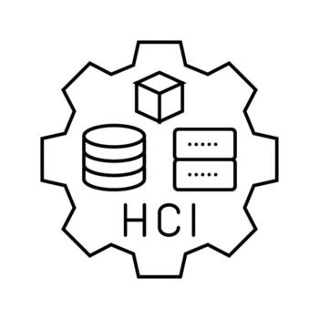 hyper converged infrastructure line icon module vector