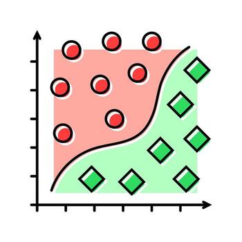 classification machine learning color icon fragment vector