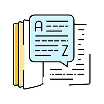 dictionary nlp color icon item vector