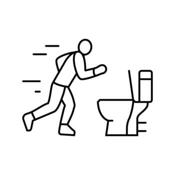 running toilet diarrhea line icon object vector