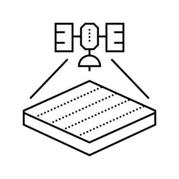 satellite for field mapping line icon component vector