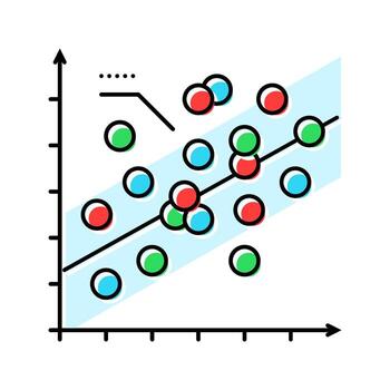 regression graph machine learning color icon component vector