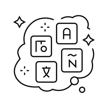 learning new language dream line icon fragment vector