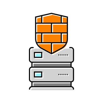 security firewall data center color icon entity vector