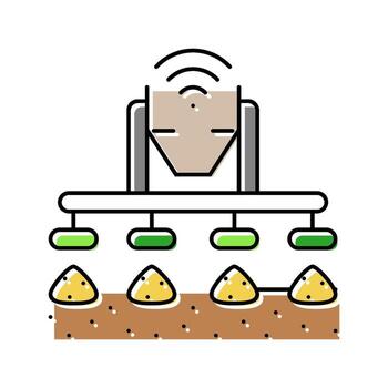 automated feeder agri tech color icon emblem vector