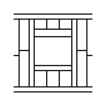 window frames wood frame house line icon entity vector
