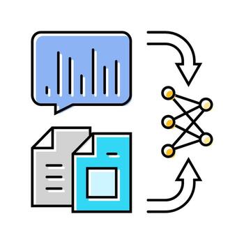 natural language model nlp color icon mark vector