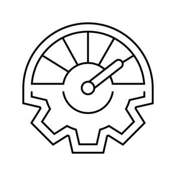 fast setup line icon sign vector