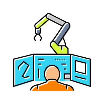 avanzado robótica controlar panel color icono Constitucion vector