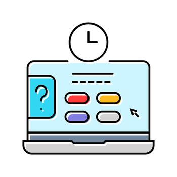 interactive quiz education platform color icon element vector