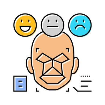 sentiment analysis face nlp color icon article vector