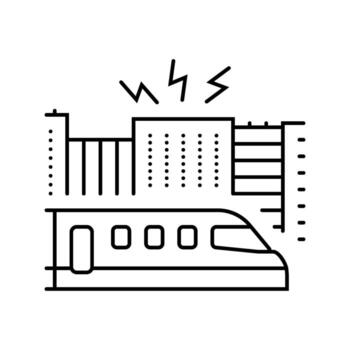 train creating loud sound city line icon element vector