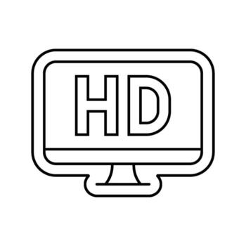 high definition display line icon unit vector