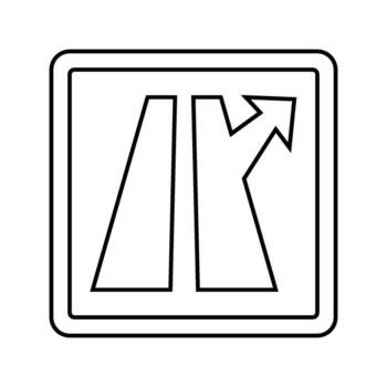 exit ramp highway road line icon sign vector
