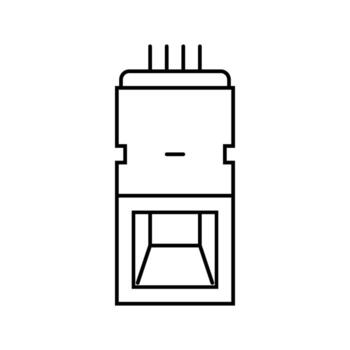 fingerprint sensor module line icon mark vector
