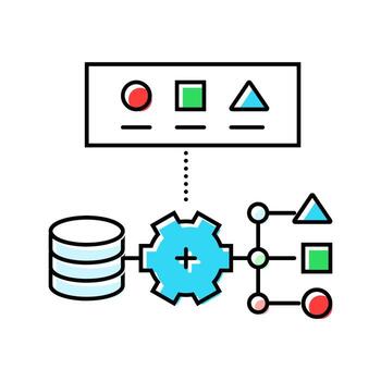 supervisado aprendizaje máquina color icono firmar vector