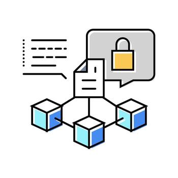 immutable record decentralized application color icon component vector