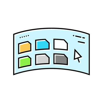 virtual user interface augmented reality color icon object vector