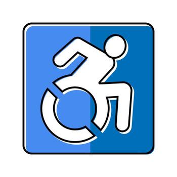 handicap accessible color icon object vector
