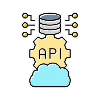 api conexión nube informática color icono Constitucion vector