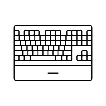mechanical keyboard gaming pc line icon module vector