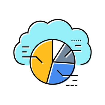 graph cloud computing color icon emblem vector