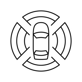 sensor array autonomous vehicle line icon product vector