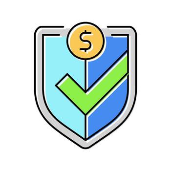 secure transaction shield decentralized application color icon component vector