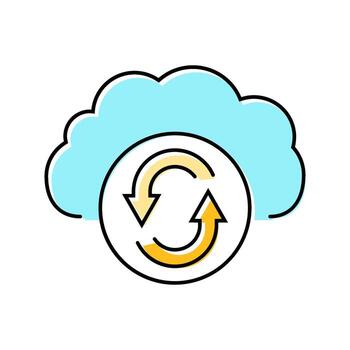 data synchronization cloud computing color icon entry vector