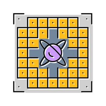 chip entangled qubits quantum computer color icon element vector