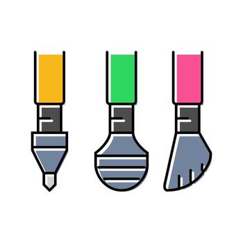 pole tip close up spike rubber cap color icon component vector