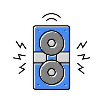 speaker system nightclub emitting noise waves color icon part vector