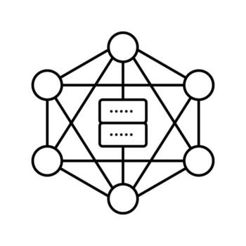 decentralized network application line icon indicator vector