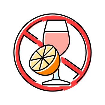 avoiding acidic foods drinks color icon element vector