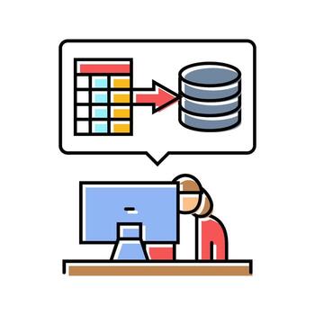 data entry administrative assistant color icon part vector