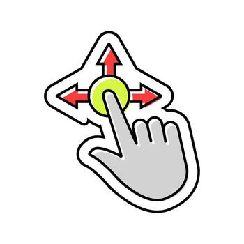 uno toque operación color icono entidad vector