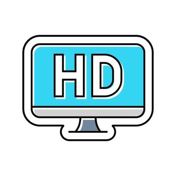 high definition display color icon emblem vector