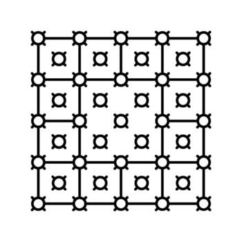 error corrección cuántico computadora línea icono articulo vector