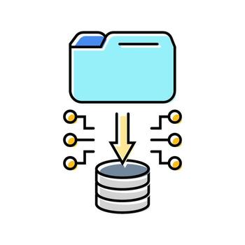 base de datos nube informática color icono articulo vector