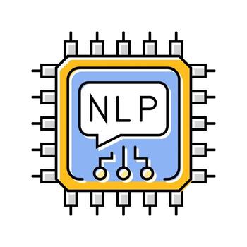 language processor chip nlp color icon product vector
