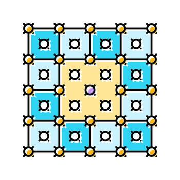 error correction quantum computer color icon design vector