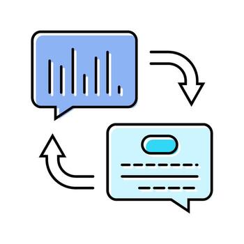 text speech wave nlp color icon article vector