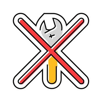 no tools required color icon object vector