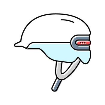 smart helmet wearable color icon module vector