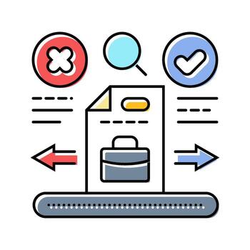 automated resume screening head hunting color icon mark vector